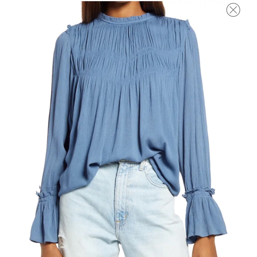 Free People Kelsey Flare Sleeve Blouse